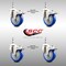 Service Caster 4 Inch 316SS Blue Polyurethane Wheel Swivel 3/8 Inch Stem Caster Set Lock Brake SS316TSTTL20S414-PPUB-BLUE-381615-4 - alternate 2